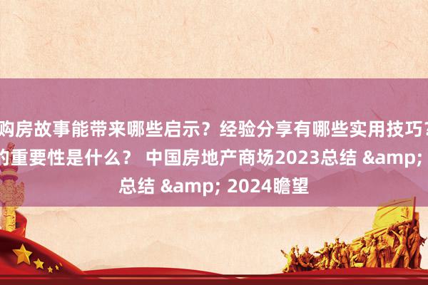 购房故事能带来哪些启示？经验分享有哪些实用技巧？房贷解析的重要性是什么？ 中国房地产商场2023总结 & 2024瞻望