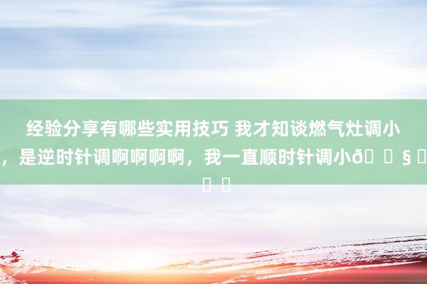 经验分享有哪些实用技巧 我才知谈燃气灶调小火，是逆时针调啊啊啊啊，我一直顺时针调小😧 ​​