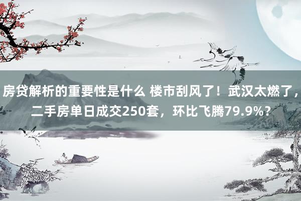 房贷解析的重要性是什么 楼市刮风了！武汉太燃了，二手房单日成交250套，环比飞腾79.9%？