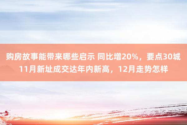 购房故事能带来哪些启示 同比增20%，要点30城11月新址成交达年内新高，12月走势怎样