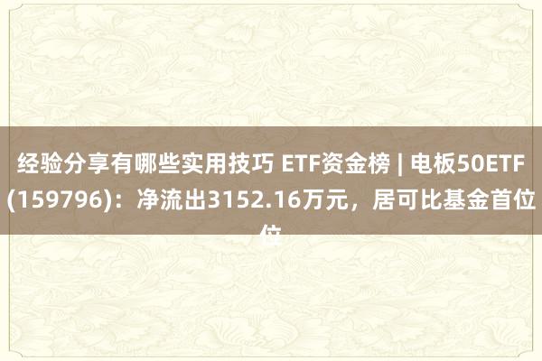 经验分享有哪些实用技巧 ETF资金榜 | 电板50ETF(159796)：净流出3152.16万元，居可比基金首位