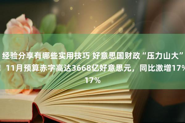 经验分享有哪些实用技巧 好意思国财政“压力山大”！11月预算赤字高达3668亿好意思元，同比激增17%