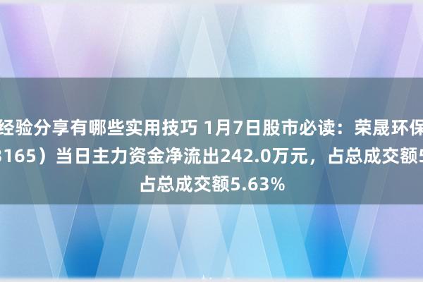 经验分享有哪些实用技巧 1月7日股市必读：荣晟环保（603165）当日主力资金净流出242.0万元，占总成交额5.63%