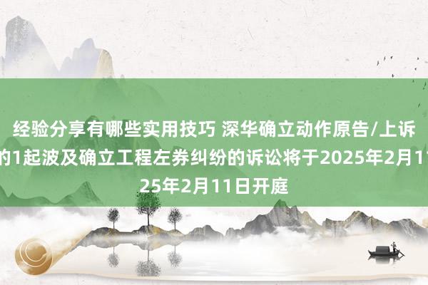 经验分享有哪些实用技巧 深华确立动作原告/上诉东谈主的1起波及确立工程左券纠纷的诉讼将于2025年2月11日开庭