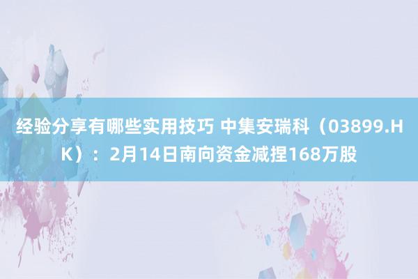 经验分享有哪些实用技巧 中集安瑞科（03899.HK）：2月14日南向资金减捏168万股