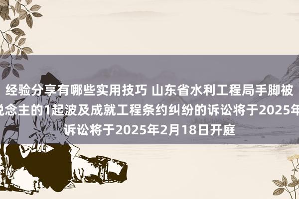 经验分享有哪些实用技巧 山东省水利工程局手脚被告/被上诉东说念主的1起波及成就工程条约纠纷的诉讼将于2025年2月18日开庭