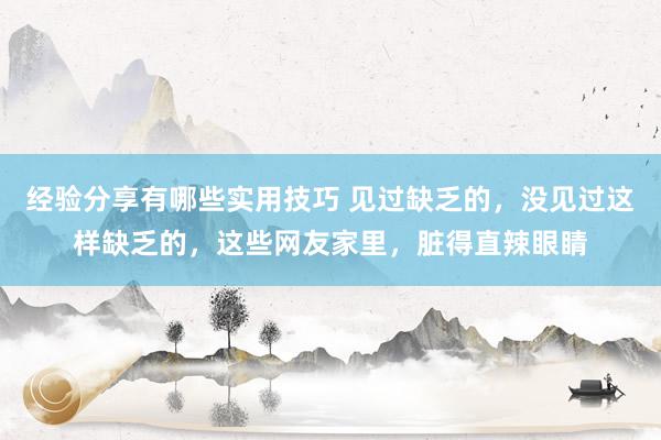 经验分享有哪些实用技巧 见过缺乏的，没见过这样缺乏的，这些网友家里，脏得直辣眼睛